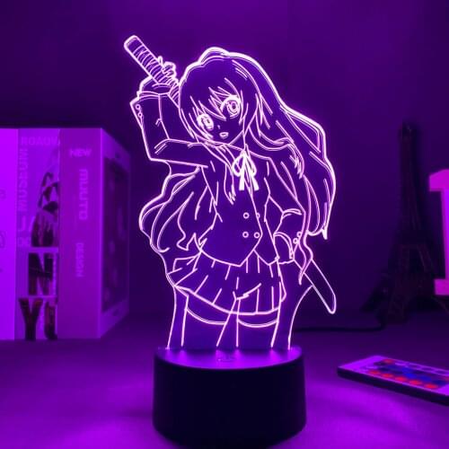 Anime 3D Lamp Led Night Light Toradora Taiga Aisaka for Bedroom Decor Gift