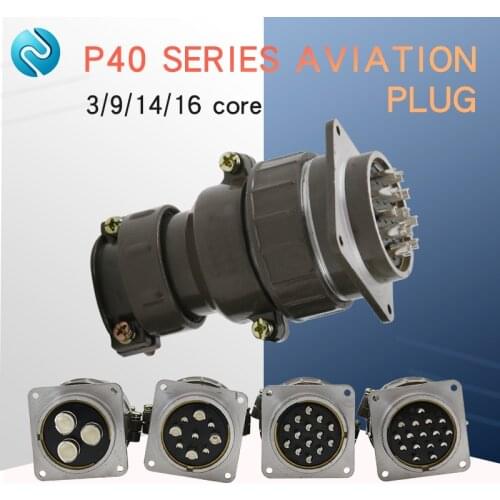Aviation plug socket round connector P40 series 3.9.14.16core diameter 40MM