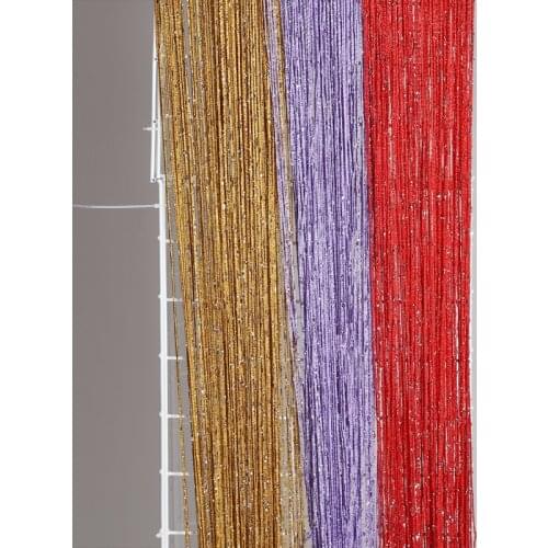 Shiny Tassel Line Curtains For Living Room Kitchen Window Door Divider Drape Decor Valance 1x2m String Curtain
