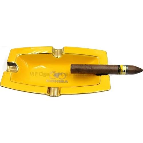 COHIBA 50th Anniversary Edition Classic Rectangle 4 Slots Porcelain Cigar Ashtray For Home Outdoor Smoking Tool With Gift Box