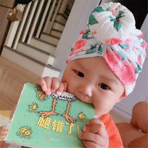 Baby Wrap Turban Toddler Kids Girl Donut Hat Lovely Soft Top knot turban Hat Spring Summer Autumn Beanie Toddler Bonnet H264S