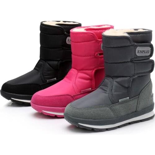 -30 Degree Russian Fashion Girls Snow Boots Thick Plush Warm Winter Boots For Kids Waterproof New 2021 Children Winter Shoes
