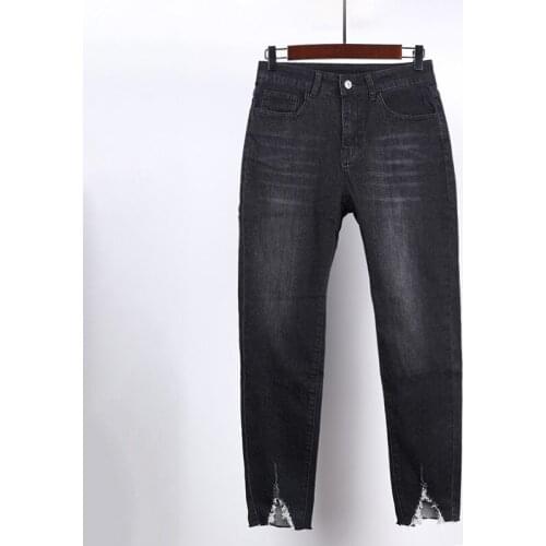 Ripped Mom Jeans for Women 2021 Black Womens Classic Pants Plus Big Large Size Jeans Oversize Washed Jean Femme 4xl 5xl 6xl 7xl