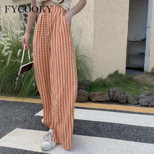 FYCOOKY Women's Plaid Trousers