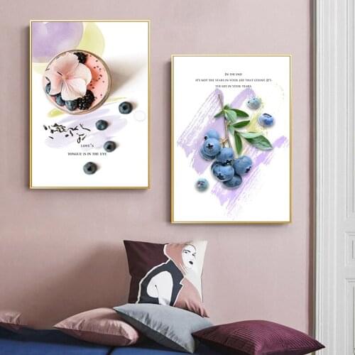 Modern Minimalist Art Fruit Decoration Painting Coconut Fruit Blueberry Restaurant Sofa Background Wall Hanging Painting Mural