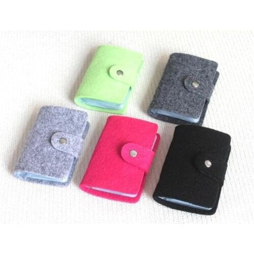 24 Card Slots Women Credit Card Wallet Fashion Cute Cards Holder Felt Candy Color Korean Wallet for Cards Card Holder