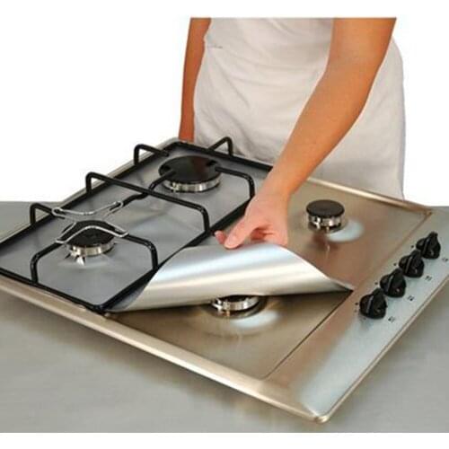 Gas Stove Burner Cover Liner Mat Glass Fiber Home Kitchen Tools Gas Stove Protector Pad Reusable 6pcs 8pcs Non Stick