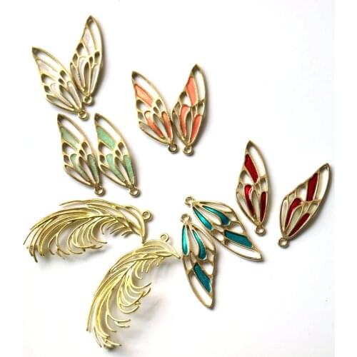 2pcs/lot DIY wings craft supplies for jewelry clothing Alloy metal craft supplies artesanato costura sewing accessories