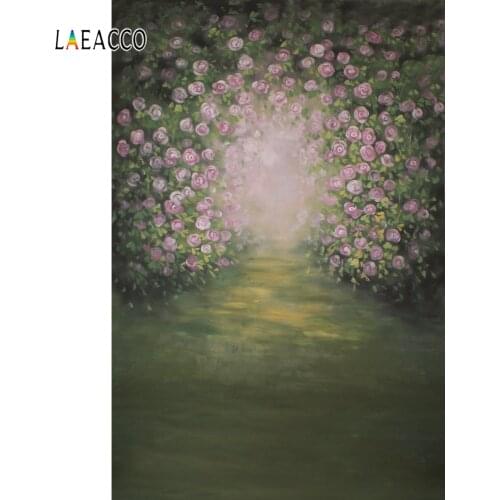 Laeacco Spring Blossom Oil Painting Bokeh Blurry Baby Portrait Photography Backgrounds Photographic Backdrops For Photo Studio