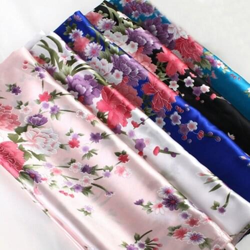 Satin Fabric Ribbon Packing Ribbon Material Women Dress Pajamas Fabric Print Satin Charmeuse Decoration Cloth Textiles