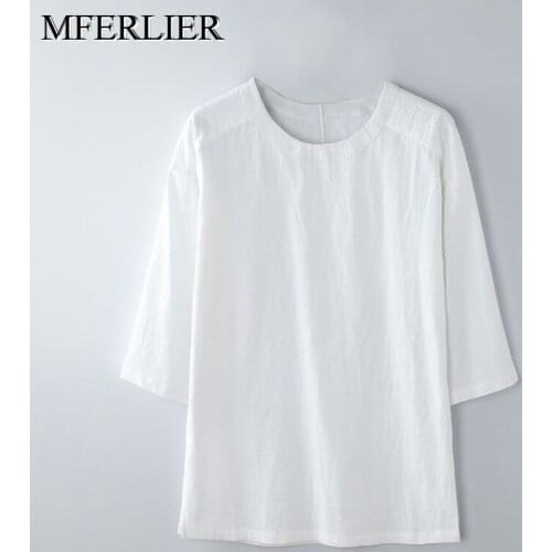 Summer Plus size men tshirt 5XL 6XL 7XL 8XL 9XL 10XL bust 157cm Loose cotton linen tshirt men 2 colors