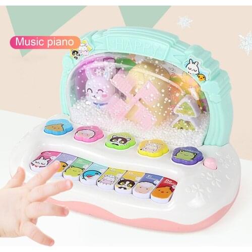 Cartoon Glowing Snowflake Music Plastic Electronic Organ Model Children Gift Toy