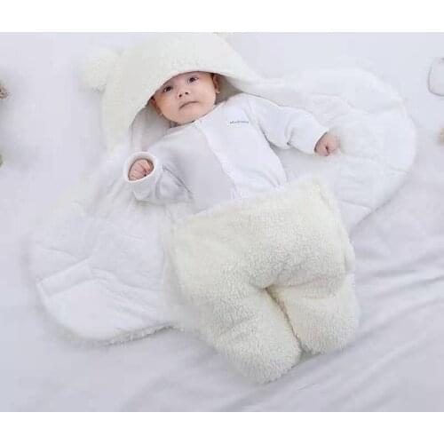 Soft Newborn Baby Wrap Blankets Infant Ultra-Soft Fluffy Fleece Sleeping Bag For Toddlers 100% Cotton Thicken Swaddle Sleepsack