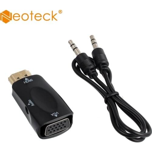 Neoteck HDMI to VGA with Audio Adapter for PC Laptop to VGA Monitor Converter Adapter HDMI TO VGA
