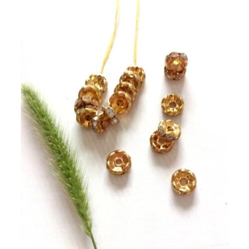 Wholesale 500pcs 6mm/8mm Wavy Lace Rondelle Rhinestone Loose Beads Fit Diy Jewelry Making Bracelet Necklace Accessories