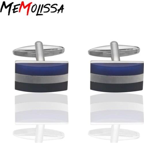 MeMolissa Rare Blue Square Luxury Cufflinks for mens gemelos para hombre camisa gemelos cuff links bouton manchette