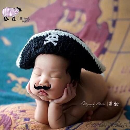 Newborn Photography Props Buccaneer Themed Hat Clothes Sets Infant Baby Boy Family Photo Shoot Costume fotoshoot Accessories