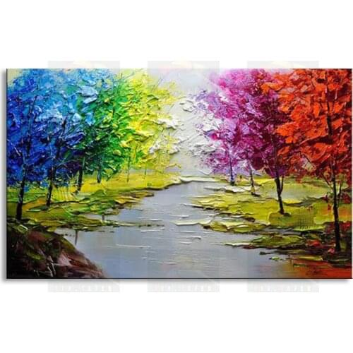 Hand-painted modern living room decorative Landscape oil painting 100% best Knife painting original directly from arti FJSH1-010