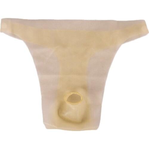 Sexy Male Latex Safety Briefs with Penis Hole Men Underwear Pants Sex Game Tool Underpants Erotic One Size