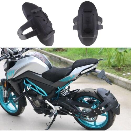 Motorcycle Rear Fender Mudguard Water Baffle Wheel Hugger Replacement with Mounting Btacket Universal Black #005