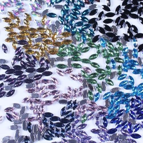 DIY Rhinestone for Wedding Dress Horse Eye Rhinestones Sewn Diamond The Four Claws Drill Rhinestones Applique Strass Crystals Z