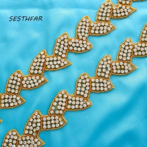 Handmade Bridal Sash Rhinestones Appliques Clear Rose Gold Crystal Patch On For Wedding Dresses Belt F188
