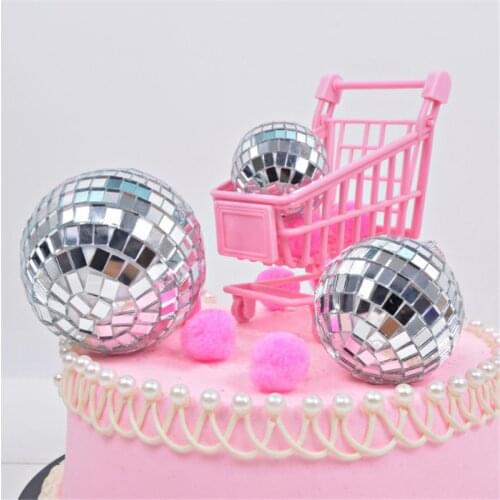 Multi-size Mirror Ball Decoration Birthday Party Cake Decoration Wedding Decoration Family Party DIY Band Club Dress Up Supplies