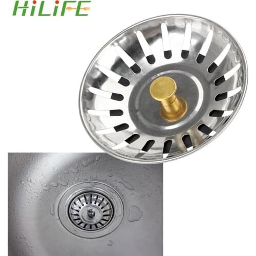 HILIFE 1PC Stainless Steel Kitchen Sink Strainer Stopper Waste Catcher Drain Waste Plug Bathroom Hair Catcher