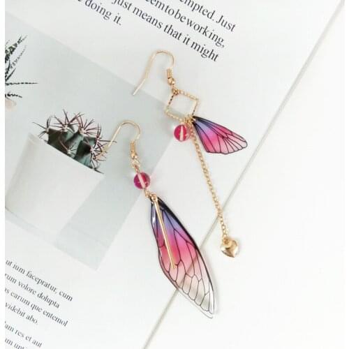 Handmade Wing Drop Earring Fairy Tale Cicada Wings Earring for Women Party Gift