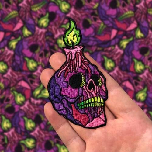 Xanion (Sorcerer) Doom Skull Embroidery Patch Applique Iron on Patches for Clothes Sewing Cool Badges MC Biker Hippie DIY