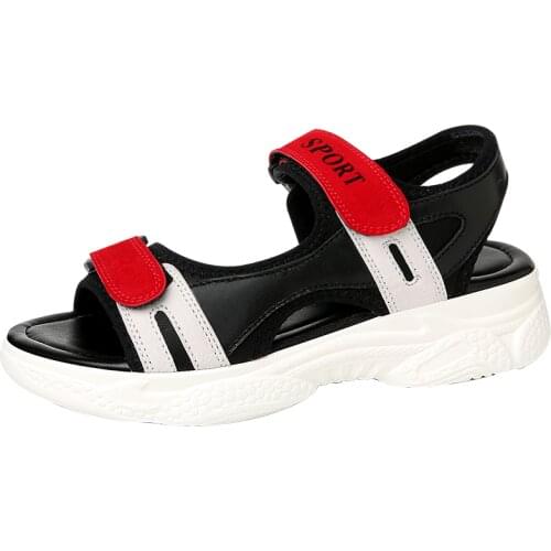 Woman shoes Guciheaven New Summer Open-toe platform sandals Velcro color-blocking platform