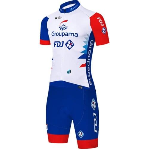 01 Team fdj skinsuit cycling summer outdoor skinsuits bicycle kit ciclismo triathlon cycling clothing men 20D bodysuit