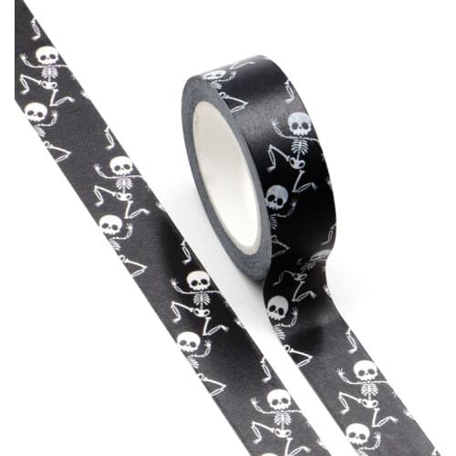 1X NEW halloween Skeleton design washi tape stationery Adhesive Tape Scrapbooking tape masking tape stickers scrapbooking