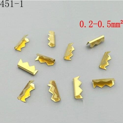 100pcs/lot 451-1 Toothed copper buckle shark tooth terminal u-shaped copper wire deduction wire envelope wire terminal