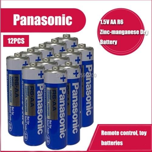12PCS Panasonic 1.5V Alkaline Battery AA R6P R6 E91 UM3 Super Heavy Duty Primary Batteries