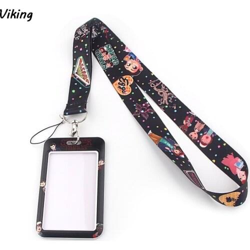 20pcs/lot G1583 Tv Show Lanyard Keychain keys Badge Mobile Phone Rope Kids Gifts Card Holder Cover With Cartoon Lanyard