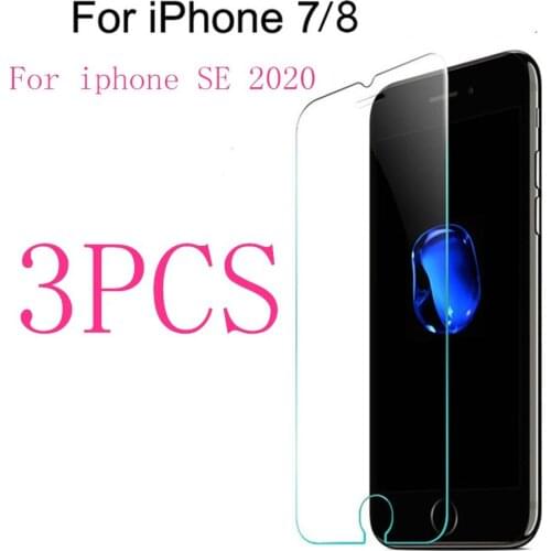 3pcs Tempered glass for Apple iphone 7 8 protective glass screen protector for iPhone SE 2020 Protective film