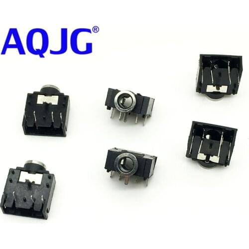 300pcs/lot The first 307 3F07 copper metal head dual channel 3.5 audio headset socket socket 5 pin five AQJG