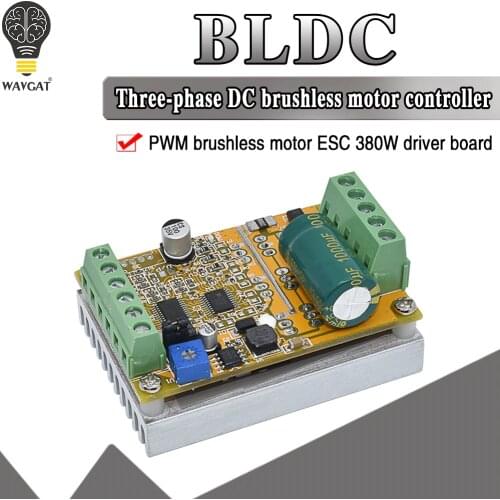 380W 3 Phases Brushless Motor Controller board(No/without Hall sensor) BLDC PWM PLC Driver Module DC 6-50V