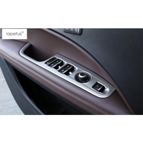 Lapetus Accessories Fit For Alfa Romeo Stelvio 2017 - 2020 Inside Door Handle Panel Surround Window Lift Switch Cover Kit Trim