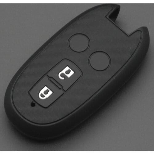 Bilchave 5pcs 2 Buttons Carbon Silicone Remote Car Key Case Cover Fob For Suzuki Stingray Alto Spacia Solio Wagon R MH23S MH34S