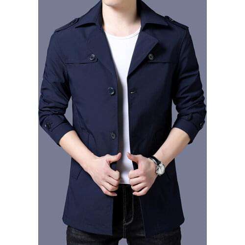 CHUNZUMURONG Men's Long Trench Coats