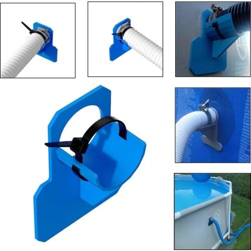 Swimming Pool Pipe Holder Mount Supports Pipes 30-38mm Fits Intex Above Ground 32mm 38mm Hose Outlet with Cable Tie