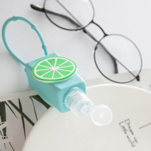 Hand Sanitizer Silicone Bottle Holder 30ml Cartoon Fruit Ice Cream Shape Water-free Hand Sanitizer Bottle Holder
