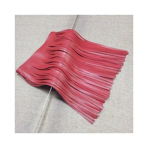 Red color 30cm double-sided PU large lace tassel row beard mustache ears for skirt pants clothes hem accessories