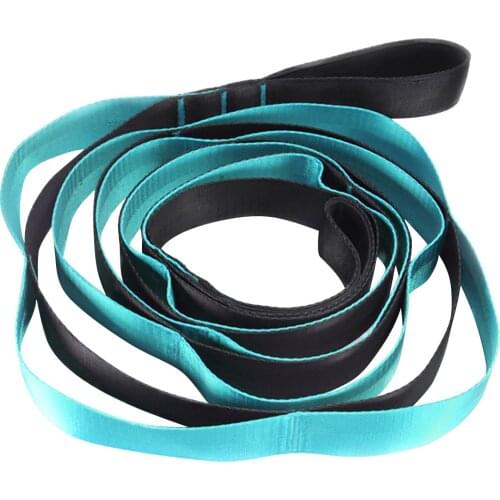 Yoga Belt Tension Band 12-segment Nylon Elastic Latin Dance Elastic Band Loop Yoga Pilates Gym Fitness Exercise Resistance Band