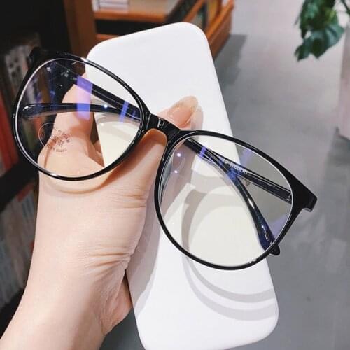 Elbru Women Men Transparent Color Frame Plain Glasses Vintage Fashion Ultralight Clear Lens Eyeglasses Round Optical Spectacles