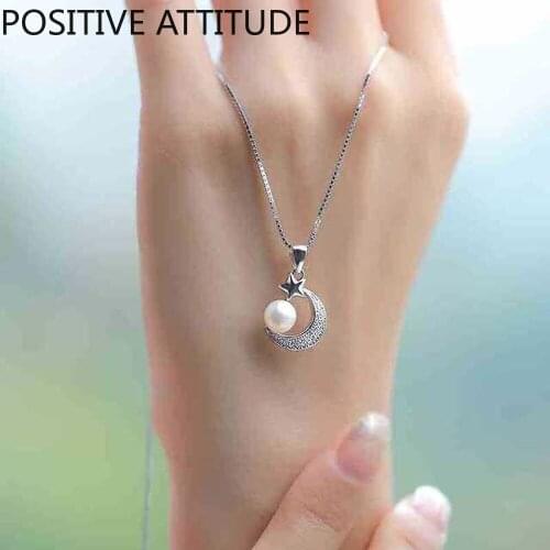 Korean imitation pearl moon female zirconia pendant necklace party ball wedding pop jewelry exquisite gift Cheap things