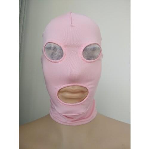 Pink color Mask hood open mesh eyes mouth Adult unisex Zentai Costumes Party Accessories Halloween Masks Cosplay