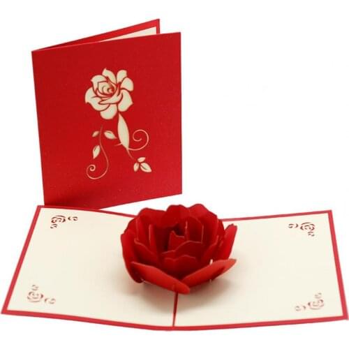 Card Craft Multifunction Handmade Lightweight Red Rose Multi-use Fine Workship Birthday Roses Greeting Cards Valentines Day